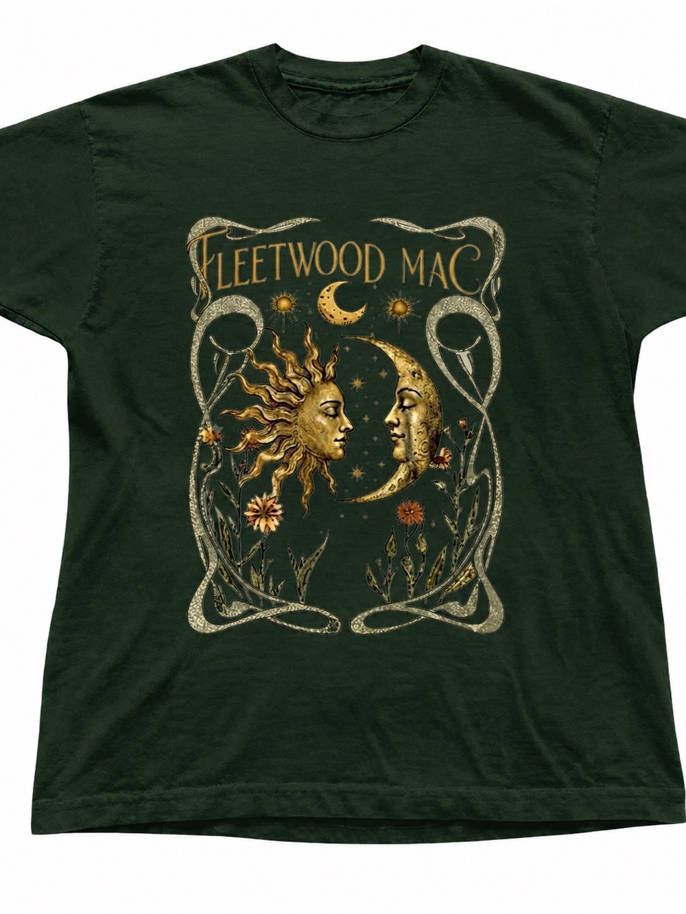 Forest Green Fleetwood Mac Sun & Moon Graphic Tee